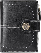 Small Wallet for Women Bifold Credit Card Holder RFID Blocking with Zipper Pocket
