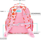 mibasies Toddler Backpack for Girls 2-4: Cute Kids Backpacks for Girls - Preschool Kindergarten Backpack - Strawberry Pink