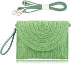 COOKOOKY Straw Clutch Handbag Summer Beach Straw Purse for Women woven Envelope Bag | Straw, Summer, Beach, woven, Straw, Summer