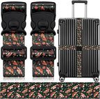 2 Pack Luggage Straps for Suitcases, Adjustable Travel Belt with Double Lock and Quick Release Buckle, Heavy Duty Nylon Bag Packing Strap, Unique Business Travel Accessories-Flower Butterfly