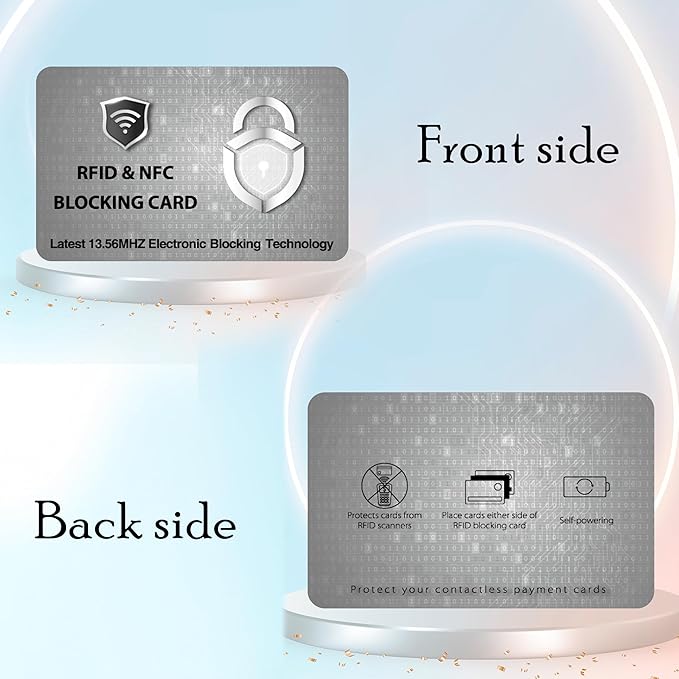 SaiTech IT 10 Pack RFID Blocking Card Protect Your Entire Wallet, Purse and Cards from NFC Contactless Theft Wallet for Men & Women - PL Silver