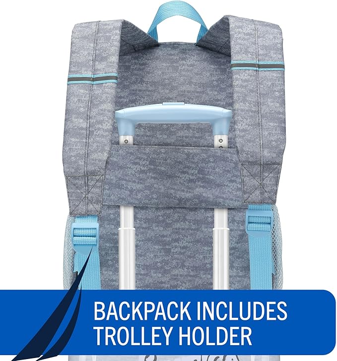 Nautica Kids Luggage - 18" Hardside Rolling Carry-on Suitcase with Spinner Wheels, Polar Voyage 5pc Travel Set