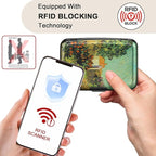 ELFISH Mini RFID Aluminum Wallet Credit Cards Holder Business Card Case Metal ID Case for Men Women(Scenery)