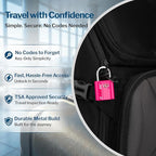 Forge Small Size TSA Approved Luggage Locks. Key Locks for Travel. Ultra Secure Dimple Key Travel Locks Alloy Body Luggage Locks. 4 Color Pack.