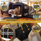 PAWZIDEA Large Pet Carrier Expandable, 24"×16"×16" Soft-Sided Cat Carrier for 2–4 Cats up 55lb, Portable & Collapsible Small Medium Dog Travel Crate for Car, XL Storage Pocket, ID Card, Shoulder Strap