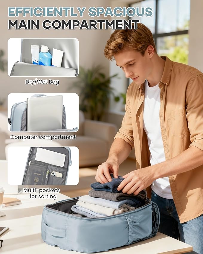 Large Travel Backpack Carry on Flight Approved Airplanes Laptop Work Business Weekender Bag Personal item backpack Backpack for Women Men Mochila de Viaje