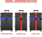 Luggage Straps for Suitcases TSA Approved Travel Belt 4 Pack by Chelmon (Mixed Colors)