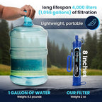 Filters-Clean Survival Water Filter Straw – 0.1 Micron Portable Personal Water Filter, 4,000L (1,056 Gallon) Capacity – Removes 99.9999% Bacteria & Protozoa – Hiking, Camping & Emergency - 4 Pack