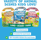 Reusable Sticker Books for Toddlers 1-3, Stickers for Toddlers 2-4 Years - Stickers for Kids Airplane Toys for Toddler 1-3, Toddler Travel Toys - Reusable Sticker Book Birthday Gifts for Boys Girls