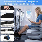 Airplane Foot Hammock, 2-Pack Travel Essentials Foot Rest for Plane Travel with Adjustment Strap, Long Flight Must Haves