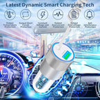 [Apple MFi Certified] iPhone 16 Fast Car Charger, Caiinei 75W PD&QC USB-C Car Power Cigarette Lighter USB-C Car Carplay Charger with 6FT Coiled Type-C Cable for iPhone 16 Pro/16 Pro Max/15/15 Pro/iPad