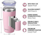 SUNWILL Travel Coffee Tumbler 20 oz, Insulated Mug with Lid, Stainless Steel Cup for Hot and Cold Drinks, Powder Coated Sakura