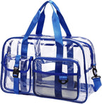 Abbylike Clear Bag Large Heavy Duty Tote for Stadium Events 20" Duffle Transparent Gym Bag for Sport Event Travel Makeup Work