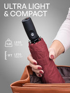 Repel Windproof Travel Umbrella - Compact & Withstands Winds up to 100MPH , Strongest Premium Auto Folding Umbrella for Rain and Sun - Durable, Light & Portable for Women & Men , Fits Backpack & Cars
