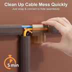 Yecaye TV Cord Hider, 125in Cord Cover, Large Cable Hider, Wire Covers for 4 Cords, Cable Raceway Wire Hider, Wire Hiders for TV on Wall, Cable Cover Cord Concealer, W1.18in H0.6in, Darkwood