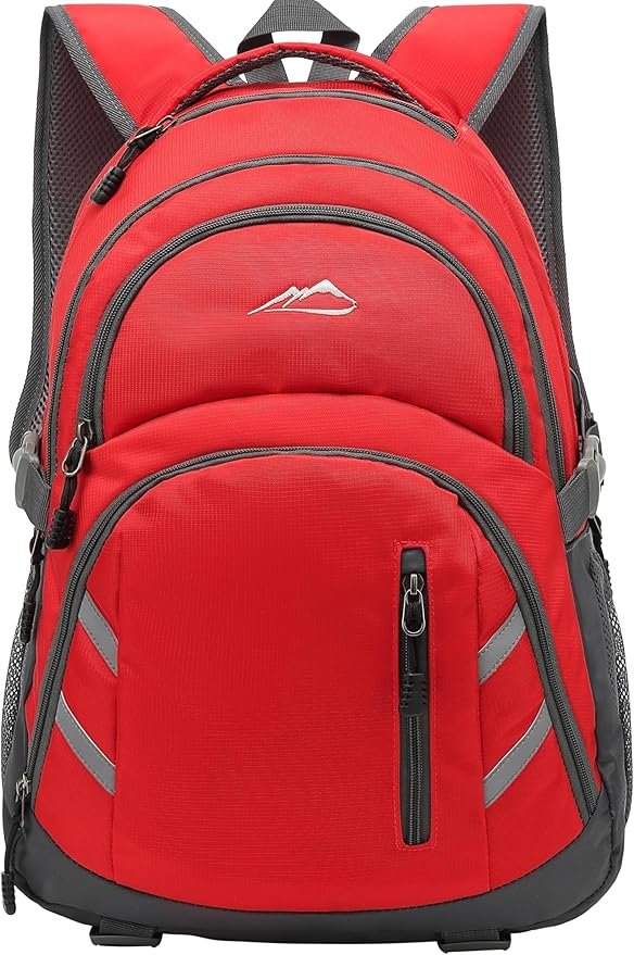 ProEtrade Extra Large Backpack Bookbag for College Laptop Travel, Fit Laptop Up to 17 inch with USB Charging Port Multi Compartment Anti theft, Gift for Women Men (Light Red)