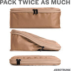 Aerotrunk Compression Packing Cubes for Travel - Luggage Organizer Bags - Double Zipper Packing Cubes for Suitcases (12-Pack, Mocha)
