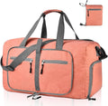 Dimayar 65L Travel Duffle Bag for Men Women - Foldable Duffel Bag with Shoes Compartment - Overnight Bags Waterproof & Tear Resistant(Orange)