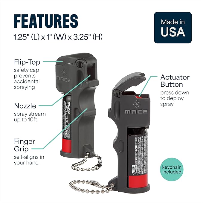 Mace Personal Safety Alarm & Mace Pepper Spray Kit - Loud 130db Siren with Built in Emergency Whistle, 10 Feet Range Pocket Model (0.42 oz) Self Defense Pepper Spray for Women & Men