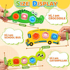 6PC Fidget Sensory Toys for Baby Airplane Travel Essential Activities, Party Favors Animal Pop Toys Autism Gifts for 12+ Month Babies Toddlers 1 2 3 Year Old Easter Basket Stuffers Gift