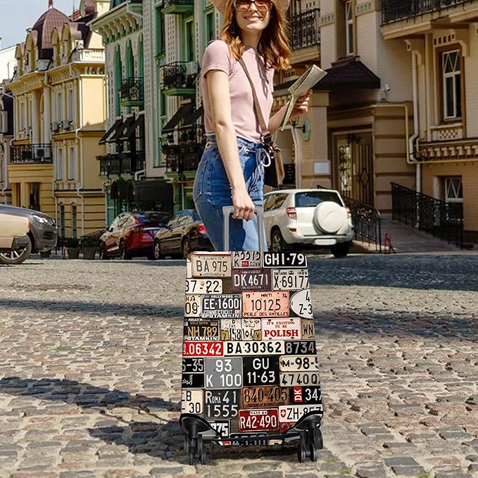 Travel Luggage Cover Suitcase Protector Fits 18-32 Inch Wheel Covers PatternedTravel Related Items Flower Luggage Protector Elastic XL