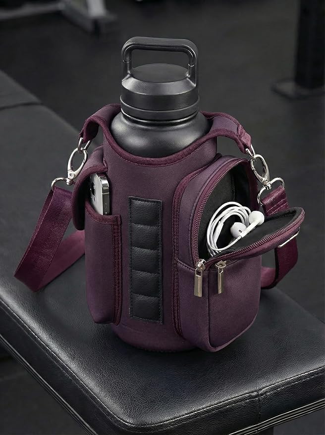 AUPET Magnetic Gym Bag for Men & Women, Small Gym Bag Organizer, Crossbody Magnets Gym Water Bottle Bag Holder Carrier Fits for 18-40oz Owala Yeti Hydro Flask, Workout Pouch for Phone, Keys & Wallet