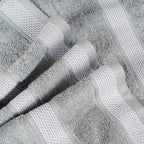 CASA COPENHAGEN Solitaire 4Pcs 100% Egyptian Cotton Large Designer Towels Gift Set- Grey Violet, 600 GSM, 55"x27", 4Bath Towels for Bathroom (Box Pack, Set for Women & Men)