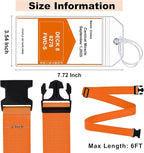 8 Pack Luggage Straps and Cruise Luggage Tags Set (4 Straps, 4 Wide Tags), Luggage Straps for Suitcases TSA Approved Suitcase Tags, Orange