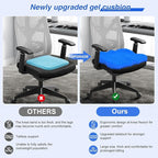 Thicken 19.7in Seat Cushion, Gel Seat Cushion for Long Sitting–Office Chair, Wheelchair, Car Cushion, Large Cooling Pad for Back Pain, Sciatica, Tailbone Pain Relief