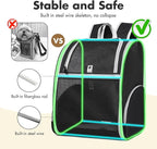 Pet Backpack Carrier, Large Cat Carrier Backpack Up to 20 Lbs with Breathable Mesh, for Medium Large Cats or Small Dogs, Travel Hiking Camping Backpack (Black-XL)