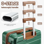 Hoteel Luggage Sets 3 Piece, 4-Year Warranty, Carry-On Luggage with Dual-Spinner Wheels, ABS Hard Shell Suitcase with TSA Locks, 20 Inch Lightweight Luggages for Travel, Green(20IN/DB/TB)