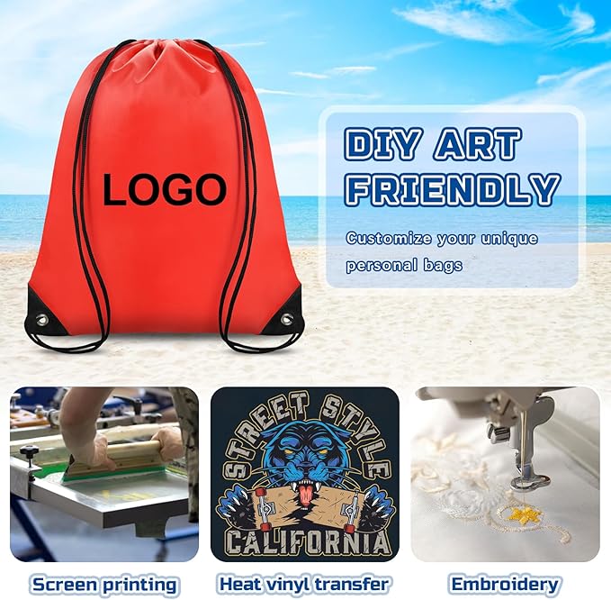 Grneric Drawstring Bags 28 Pcs String Backpack Bulk Cinch Bag Sackpack for Men Women Gym(Red)