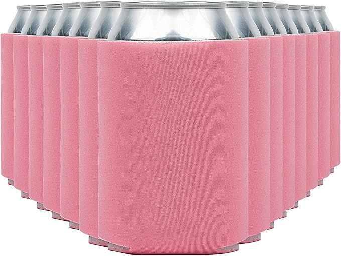 Blank Beer Can Coolers Sleeves (30-Pack) Soft Insulated Beer Can Coolies - HTV Friendly Plain Koolies in Bulk for Beer Cans & Bottles - Coolie Blanks for Vinyl Projects & Wedding Favors (Salmon)
