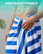 Antfuny 6 Packs Oversized 72x40 Inch Stripe Beach Towel Thin Set Extra Large XL Big Clearance Soft Super Pool Travel Bath Swim Camping Accessories Essentials Towels Bulk Men Women Adults Gift