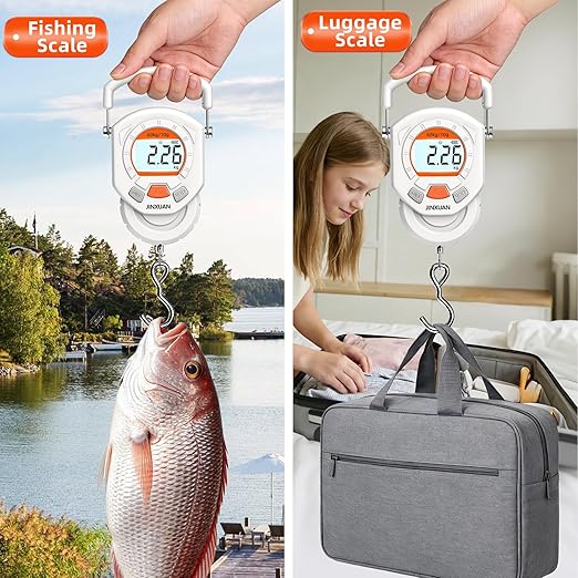 Fishing Scale 132lb/60kg Luggage Scale Digital Fish Scale with Backlit LCD Display, Fish Weight Scale Luggage Weight Scale Hanging Scale with 4 Units USB Cord, Fishing Accessories Fishing Gift