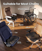 Everlasting Comfort Doctor Recommended Memory Foam Seat Cushion for Office Chairs & Car - Ergonomic Office Desk Accessories - Cushions for Tailbone Pain Relief, Sciatica