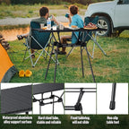 GARLLEN Folding Camping Table 176LBS Capacity, 4 Adjustable Height Roll-up Camping Table with Carrying Bag, Portable Aluminum Picnic Table for BBQ, Cooking, Outdoor, Tabletop 35" L x 16" W