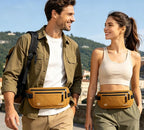 RFID Blocking Money Belt - Passport Holder & Travel Wallet, Slim Hidden Fanny Packs for Women Men - Gold