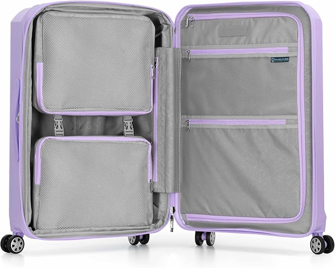 Traveler's Choice Pagosa Hardshell Expandable Luggage with Spinner Wheels, Lavender, 2-Piece Set (22/26)
