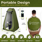 Outsmart Gadgets Outdoor Portable Toilet Set for Adults with Camping Night Lantern, Folding XL Toilet, Pop Up Privacy Tent and Carry Bags, Multipurpose Potty, Washable and Foldable for RV Travel