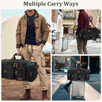 Gonex Canvas Duffle Bag for Travel, Expandable Water Resistant 60L Carry on Duffel Overnight Weekender Gym Bag with Wet Dry Separation Pocket & Suitcase Handle Sleeve, Dark Grey