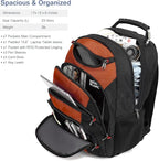Boavan Laptop Backpack for men, 15.6 inch Laptop Bag with USB Port, Waterproof Travel Work Backpack Purse, Anti-Theft Teacher Nurse Doctor Casual Bookbags Office Business backpack，Deep Orange Black