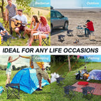 VOLIXOD 2 Pack Folding Portable Camping Stool for Adults, Lightweight Collapsible Stool for Outdoor Footrest Fishing Hiking Gardening and Beach with Carry Bag(400 LBS Capacity)