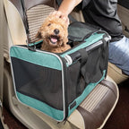 GAPZER Small Dog Carrier for Puppy Yorkshire Softshell Car Transport Chihuahua Carry Cage 18-inch Collapsible Doggie Vet Visit Crate Easy Load Roomy Pet Carrier Bag Kennel Dog Essentials Teal
