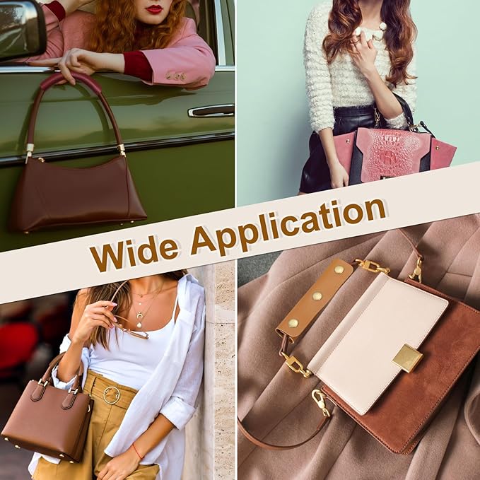 uxcell 4Pcs Handbag Handle Cover, PU Leather Luggage Handle Wraps, Luggage Grip Protector for Purse Tote Bag Suitcase, Black/Light Brown
