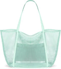 KALIDI Upgrade Version Beach Mesh Tote Bag MAX 27L Large capacity,Shoulder Bag Nylon Hobo Women Casual Foldable Beach Picnic