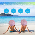 3 Pack Umbrella Hat, Sports Head Umbrella Hats for Adult Women, 26" Diameter Folding Waterproof Rainbow Fishing Headwear for Outdoor Party Beach Hiking