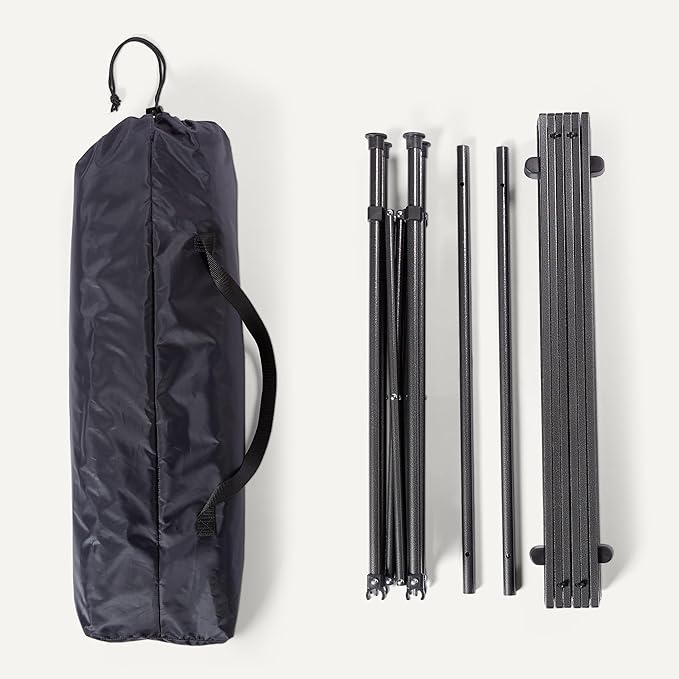 Amazon Basics Portable Folding Aluminum Camping Table, Tall, Black