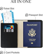 Passport Holder for Travel Essentials,RFID Blocking Passport Cover Case for Travel Accessories,Travel Wallet for Women Men (Black)