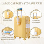 Luggage Sets 3 Piece with Double Spinner Wheels, Carry on Hardshell ABS Suitcases Set with TSA Lock, Lghtweight Checked Luggage for Different Travelling (Yellow, 20"/24"/28")